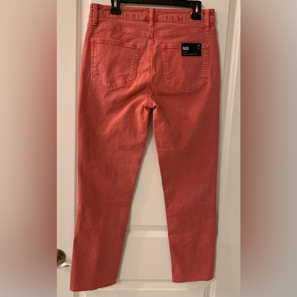#144 PAIGE Cindy High-Rise Straight Ankle Denim Jean Vintage Sweet Rose, Size 31 - Picture 4 of 16